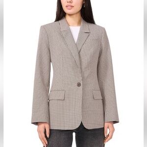 1. STATE Woven Peak Lapel Long Sleeve Blazer